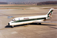 I-RIZX @ GVA - DC-9-32 of Alitalia arriving at Geneva in March 1993. - by Peter Nicholson