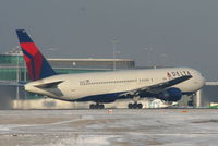 N189DN @ EGCC - Delta B767 departing from RW05L - by Chris Hall