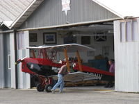 N675LF @ SZP - 1944 DeHavilland DH82A TIGER MOTH, DeHavilland Gipsy Major I 4 cylinder air-cooled inverted 135 Hp, putting her in the hangar. - by Doug Robertson