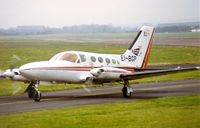 EI-BGP @ EGBJ - Taxying in at Staverton in the 1980s (Gold Cup week?) - by G TRUMAN