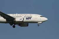 SP-LKE @ EBBR - Arrival of flight LO235 to RWY 02 - by Daniel Vanderauwera