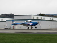 N8667H @ SZP - 1947 North American NAVION, 285 Hp upgrade, this aircraft has given over 600 Young Eagles (8-18) Program free rides, landing Rwy 04 - by Doug Robertson
