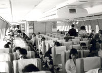 JA8101 @ RJTT - Japan Air Lines , B747-146 , Economy class cabin.  Enroute from TYO to HNL - by Henk Geerlings