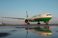 B-16712 @ LOWW - Eva Air Boeing 777-300 - reflection - by Dietmar Schreiber - VAP