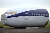 VP-BJW @ EGGW - All that remains of ex KD Avia 1987 Boeing 737-301, c/n: 23551 - was cut up at Kemble - the front fuselage portion now behind Fire Station at Luton - by Terry Fletcher
