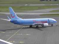G-FDZJ @ EGBB - Thomsonfly B737 G-FDZJ pushes back from stand at BHX - by Manxman