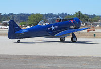 N2832V @ KWVI - North American AT-6G in dark blue colors with USMC titles and Anytime II titles @ 2010 Watsonville Fly-In - by Steve Nation