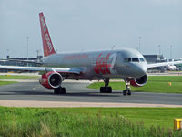 G-LSAC @ EGCC - JT2 B757 G-LSAC taxies out - by Manxman