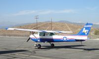 N557TH @ POC - Parked, secured at Ballard Aviation parking area - by Helicopterfriend