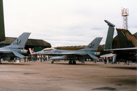 82-0982 @ EGQL - Another view of the Torrejon based F-16A Falcon of 612th Tactical Fighter Squadron/401st Tactical Fighter Wing on display at the 1986 RAF Leuchars Airshow. - by Peter Nicholson