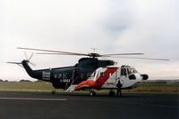 G-BDES @ EGQL - S-61N of British Airways Helicopters provided pleasure flights at the 1986 RAF Leuchars Airshow. - by Peter Nicholson