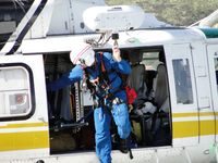 N17LA @ POC - Crew member who was involved in a successful hoisting operation, getting out of the ship. - by Helicopterfriend