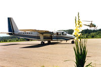 JA5270 @ SDO - New Central Aviation , Islander , Sado Island Japan, 1986 . Ryotsu Sado Island Airport  (SDO ) - by Henk Geerlings