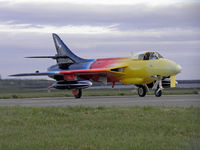 G-PSST @ EGNS - Hunter G-PSST makes a fuel stop after its display over Douglas - by Manxman