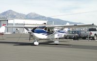 N6032D @ POC - Parked against the fence in transient parking area - by Helicopterfriend