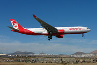 D-AERQ @ GCRR - Air Berlin's 1996 Airbus A330-322, c/n: 127 landing at Lanzarote - by Terry Fletcher