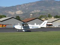 N8302X @ SZP - 1961 Cessna 172C, Continental O-300 145 Hp, taxi off Rwy 22L grass - by Doug Robertson