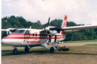 9M-MDL @ WBGC - Malaysian , Twin Otter at Belaga landing strip , 1988 - by Henk Geerlings