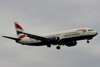 G-DOCU @ EGCC - British Airways B737 on approach for RW05L - by Chris Hall