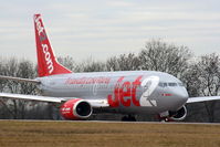 G-CELF @ EGCC - Jet2 B737 lining up on RW05L - by Chris Hall