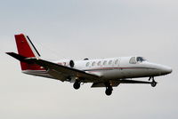 G-JBLZ @ EGCC - 247 Jet Ltd Citation on approach for RW05L - by Chris Hall