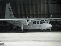 G-BUBN @ EGHC - Isles of Scilly Skybus BN2 in one of the Lands End Hangars - by Manxman