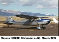N2426D @ E25 - My 1952 Cessna 170B, at Wickenburg AZ, Airport stopped for fuel on the way back from the Casa Grande AZ Fly-in - by Melvin B. Echelberger