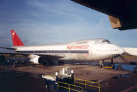 N606US @ SPN - Northwest , B747-100 , Flt Spn-NRT - by Henk Geerlings