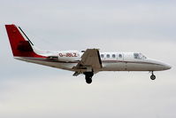 G-JBLZ @ EGCC - 47 Jet Ltd Citation on approach for RW05L - by Chris Hall