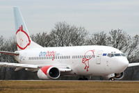 G-OGBD @ EGCC - BMI baby B737 lining up on rw05L - by Chris Hall