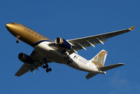 A9C-KE @ EGLL - Airbus A330-243 [334] (Gulf Air) Home~G 18/01/2011. Wearing F1 2011 titles.