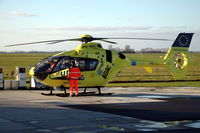 PH-MMT @ EHOW - EC135P2 medical evacuation helicopter of the Dutch Automobile Association (ANWB) making a refuelling stop at Oostwold airfield.
