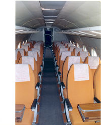 HA-LBE @ BUD - Budapest , Ferihegy Aviation Museum.
Economy class cabin , looking backwards. - by Henk Geerlings
