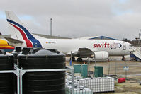 EC-KTZ @ EGGW - Swiftair's 1987 Boeing 737-375(SF), c/n: 23708 on the Luton Freight ramp - by Terry Fletcher