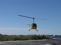 N244RH @ SZP - 1992 Robinson R44, Lycoming O-540-F1, approach to SZP helipad - by Doug Robertson