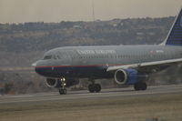 N829UA @ KBIL - United Airlines Airbus A319 departs Billings Logan
