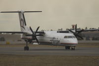N417QX @ KBIL - Horizon Air Bombardier Dash 8 taxi's to runway 28R at Billings Logan