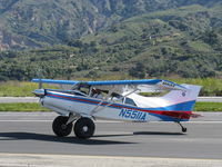 N5511A @ SZP - 2002 Maule M-7-235B SUPER ROCKET STOL 'Rocky', Lycoming O-540 235 Hp, tundra tires, crossing back over Rwy 04 to transient parking - by Doug Robertson