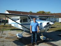N6221E @ 07KY - John Beaman and N6221E - by Jim Smith