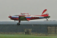 G-BCKN @ EGNF - 1952 De Havilland DHC-1 Chipmunk 22 (Lycoming), c/n: C1/0707 makes second attempt at landing in torrential rain at Netherthorpe