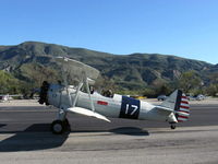 N56245 @ SZP - 1942 Boeing Stearman A75N1 (PT-17), Jacobs R755-B2M 275 Hp upgrade, taxi to 22 - by Doug Robertson