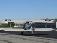N56245 @ SZP - 1942 Boeing Stearman A75N1 (PT-17), Jacobs R755-B2M 275 Hp upgrade, taxi to Rwy 22 - by Doug Robertson