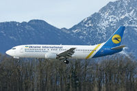 UR-GAX @ LOWS - Ukraine International Airlines Boeing B737-4YO landing in LOWS/SZG