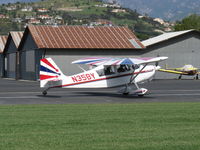 N35BY @ SZP - 2005 American Champion 8KCAB SUPER DECATHLON, Lycoming AEIO-360 180 Hp, takeoff roll Rwy 04 - by Doug Robertson
