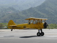 N69765 @ SZP - 1941 Boeing Stearman A75N1 as Navy N2S1, Continental W670-5 220 Hp, wheel landing roll Rwy 22 - by Doug Robertson