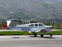 N789R @ SZP - 1965 Beech S35 BONANZA, Continental IO-520-B 285 Hp, landing roll Rwy 22 - by Doug Robertson