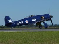 VH-ORN @ YMAV - Hawker FB10 Sea Fury taxiing at the Avalon Air Show 2011 - by red750