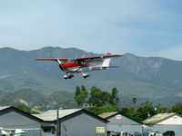 N2691U @ SZP - 1963 Cessna 172D SKYHAWK, Continental O-300 145 Hp, on final Rwy 22 - by Doug Robertson