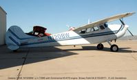 N120BW @ SDM - C195 with auxillary vert. stabillizers (former float plane?) and a Lycoming engine. - by J.G. Handelman