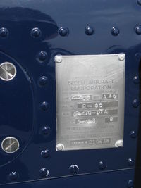 N5MT @ SZP - 1955 Beech A45 as T34B MENTOR, Continental O-470-13 225 Hp, manufacturer's data plate - by Doug Robertson